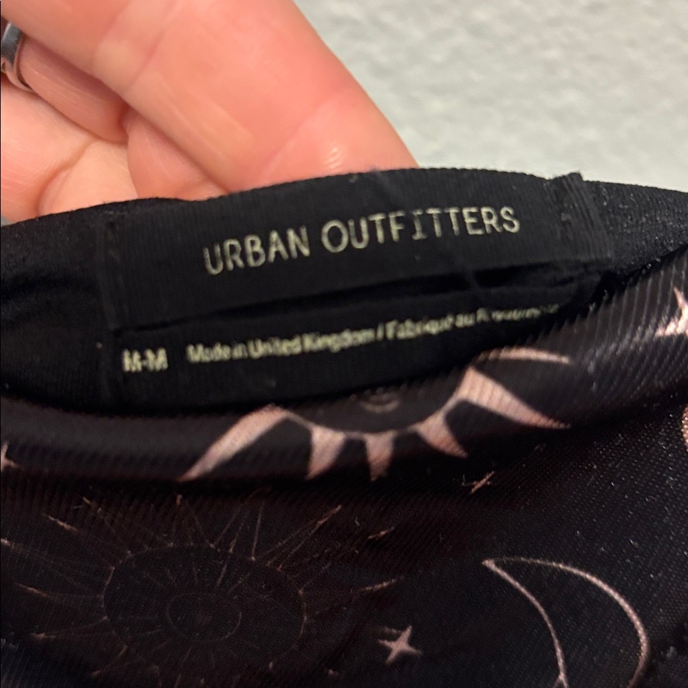 Urban Outfitters Mini Dress Black Dress with Starry Design Size: Medium - Picture 4 of 5